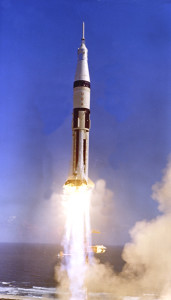 The launch of Apollo 7, which flew the mission intended for Apollo 1.