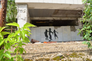 Graffiti on a wall in Pripyat