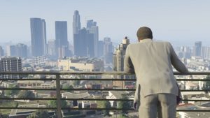 In Grand Theft Auto V players can explore the entire city of Los Santos (based on Los Angeles) as well as the nearby desert.