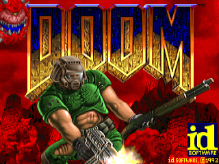 The classic title screen of Doom!
