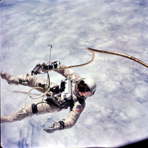 Ed White on his historic EVA during Gemini 4.
